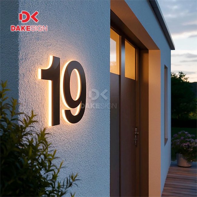 Modern Solar House Numbers
